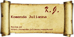 Komenda Julianna névjegykártya